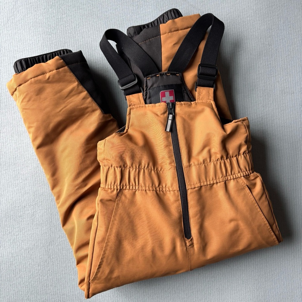 SWISS TECH | Tan Snow Bib Water Repellent Overalls Ski Pants| Size 4-5 / XS